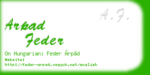 arpad feder business card